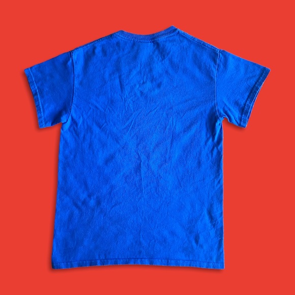 Thrasher Magazine Ripped Flame Flaming Tear Logo Short Sleeve T-Shirt in Blue - Picture 5 of 5